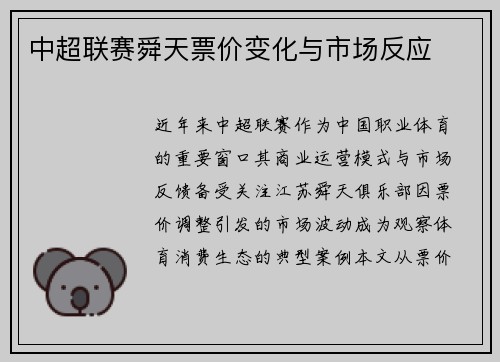 中超联赛舜天票价变化与市场反应